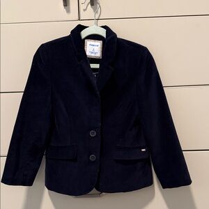Beautiful Mayoral navy velvet girls blazer size 6